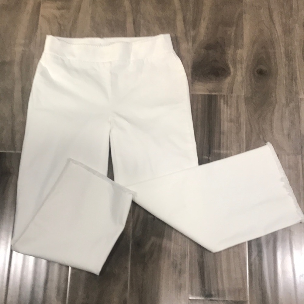 Loft Cropped White Pants